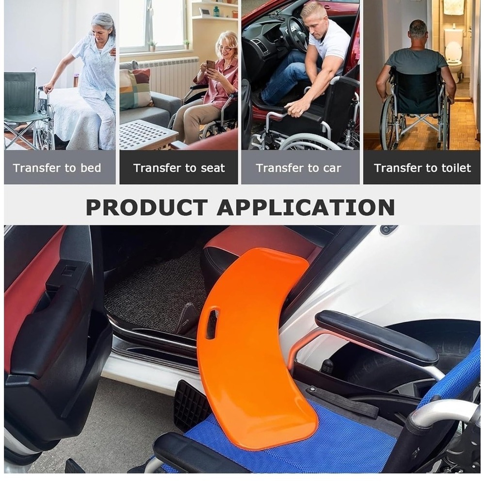 Patient Slide Transfer Board Mobility Assist Device, 440 Lbs Capacity Wheelchair